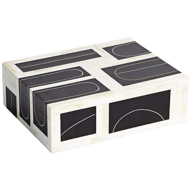 Image 1 Brass Loop 11" Wide Wood Rectangular Decorative Box