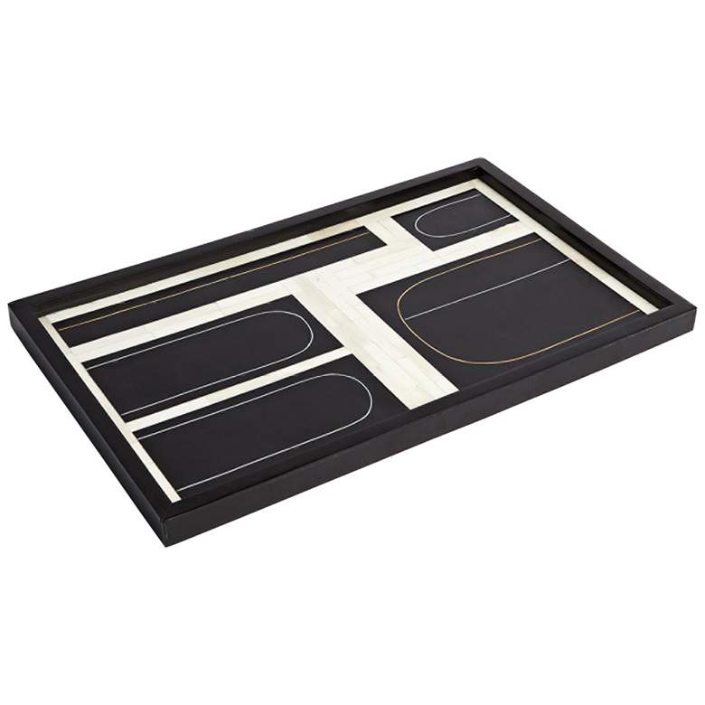 Image 1 Brass Loop Black and White Decorative Tray