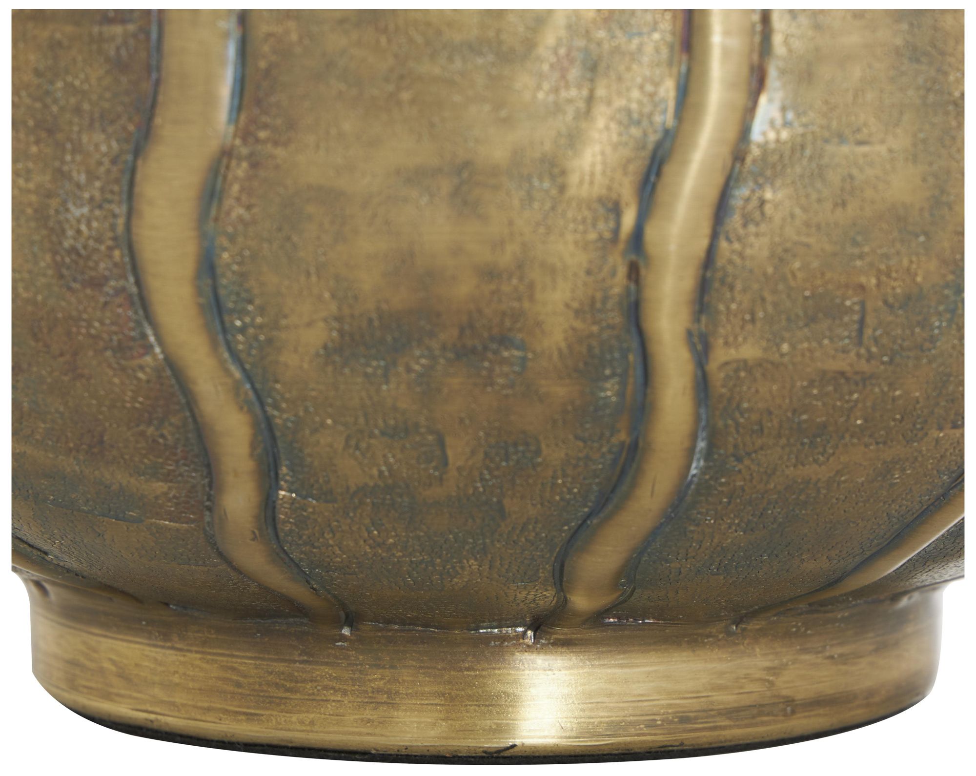 Image 3 Brass Metal Contemporary Vase, 12" x 12" x 13" more views