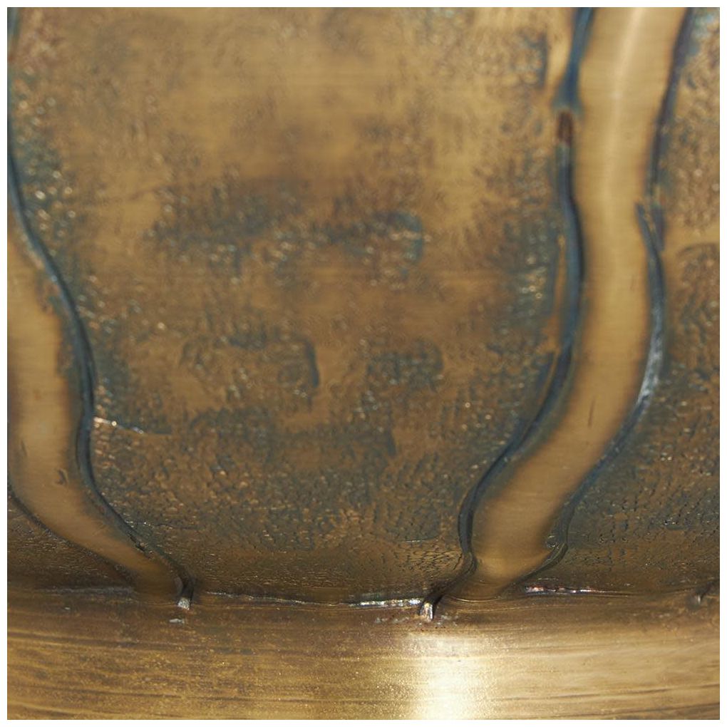 Brass Metal Contemporary Vase, 12" x 12" x 13"