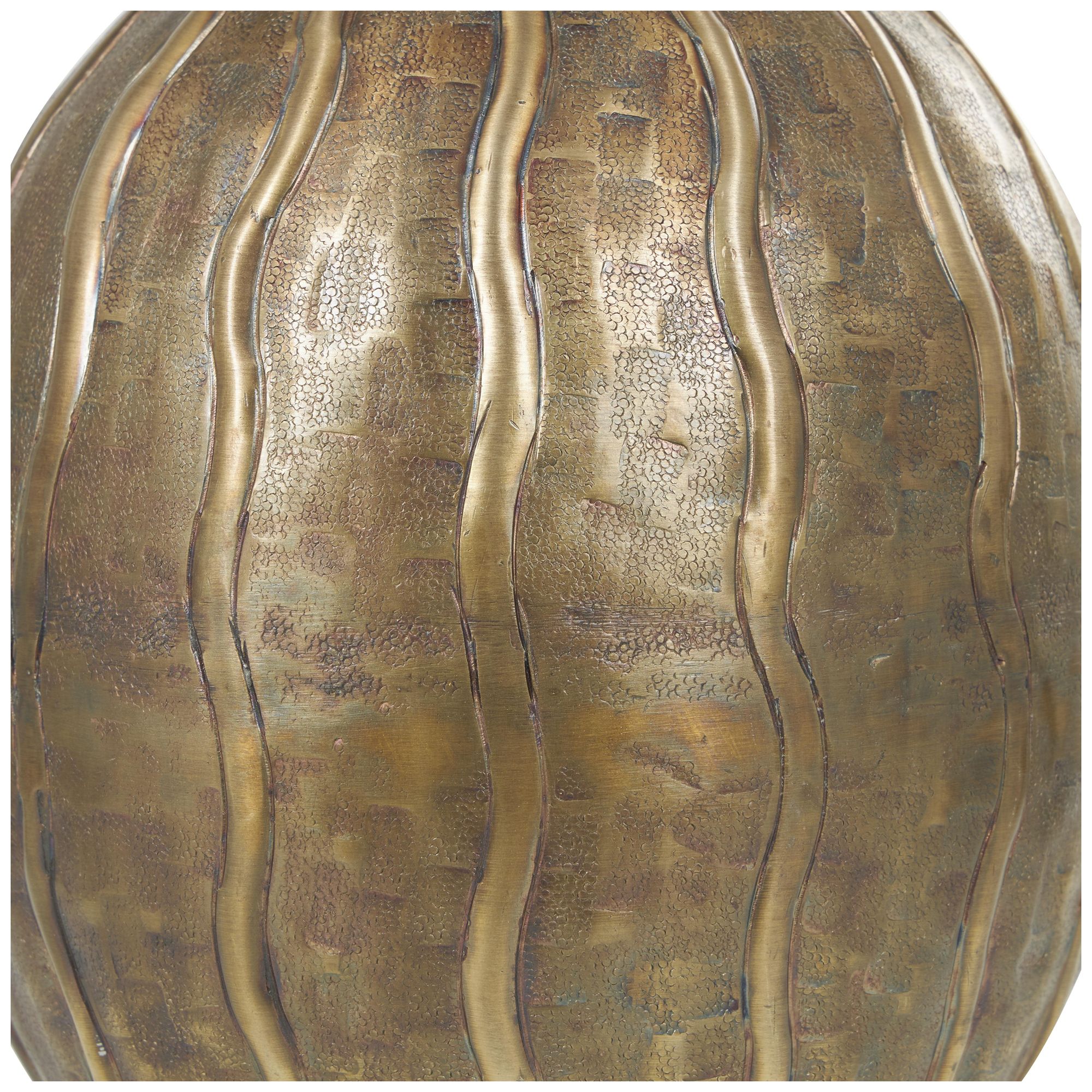 Image 4 Brass Metal Contemporary Vase, 9" x 9" x 12" more views