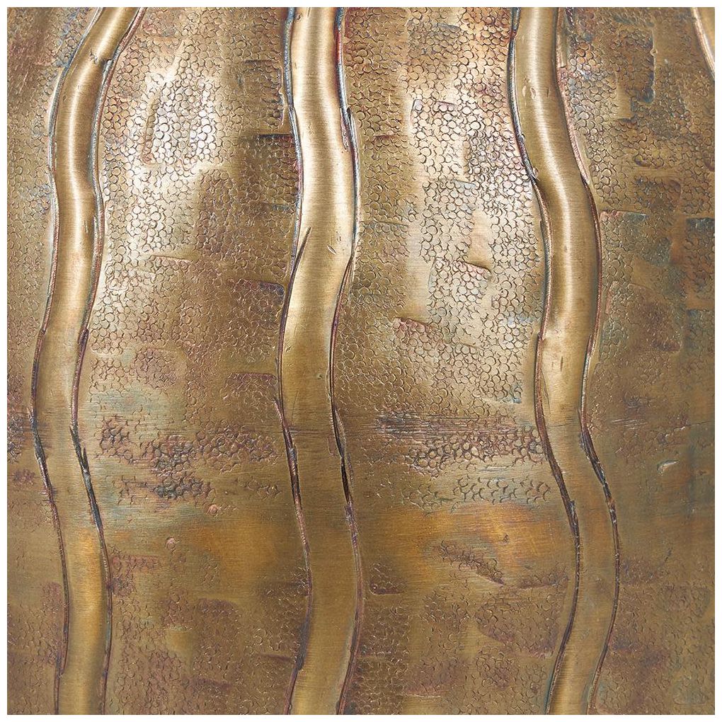 Brass Metal Contemporary Vase, 9" x 9" x 12"