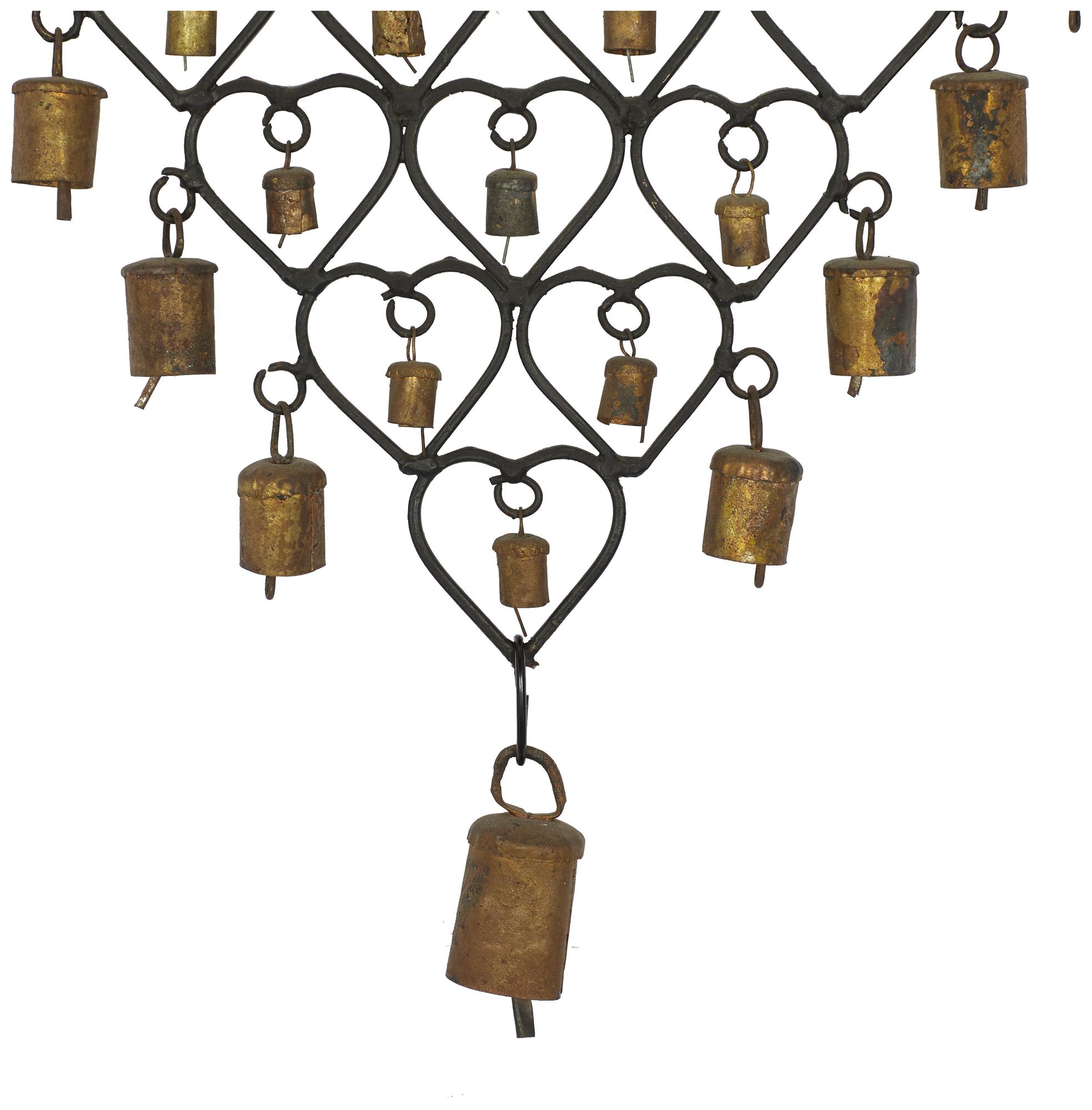 Image 2 Brass Metal Eclectic Windchime, 13" x 1" x 30" more views