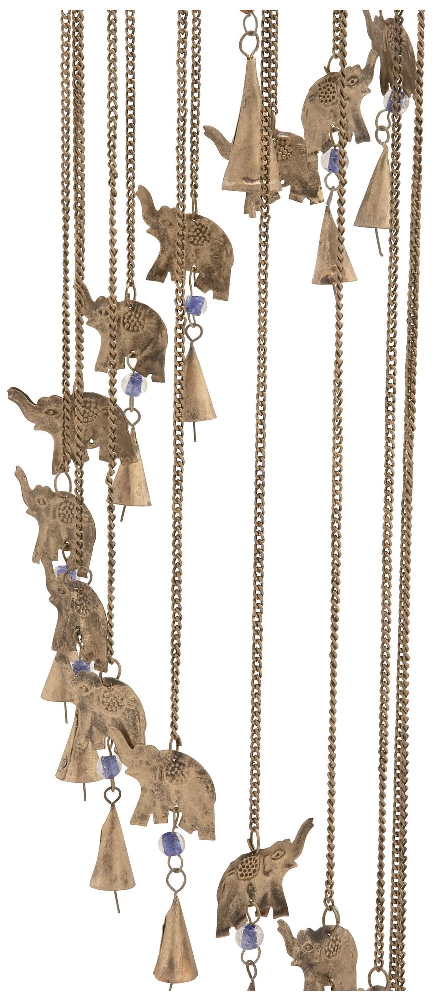 Image 3 Brass Metal Eclectic Windchime, 7" x 7" x 39" more views