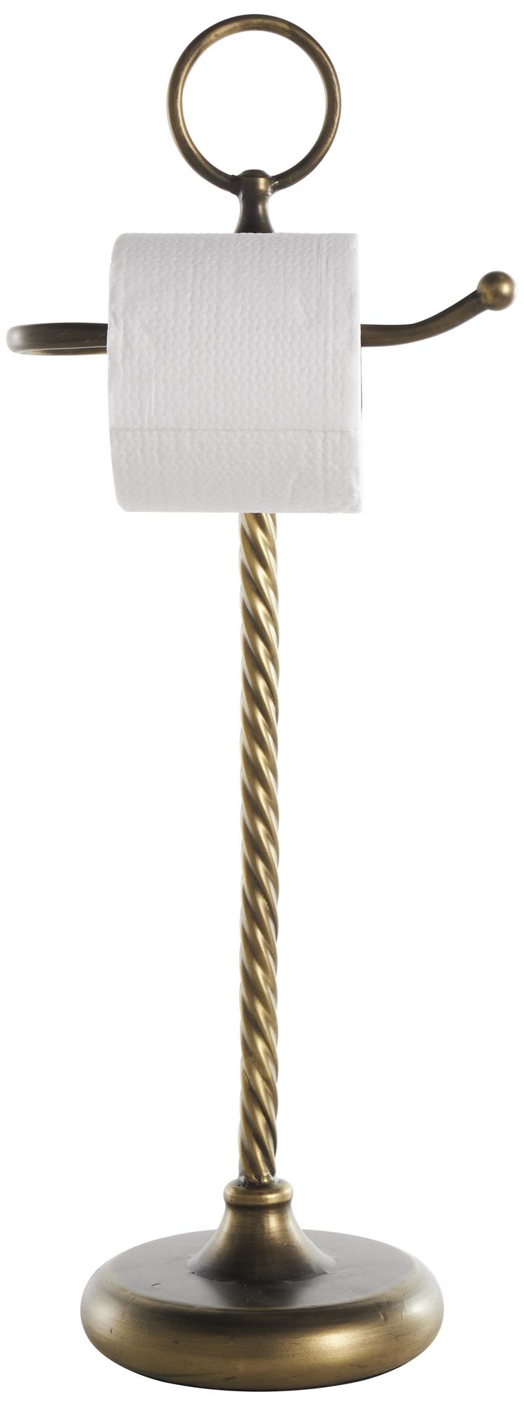 Image 2 Brass Metal Farmhouse Toilet Paper Holder, 9" x 7" x 24"