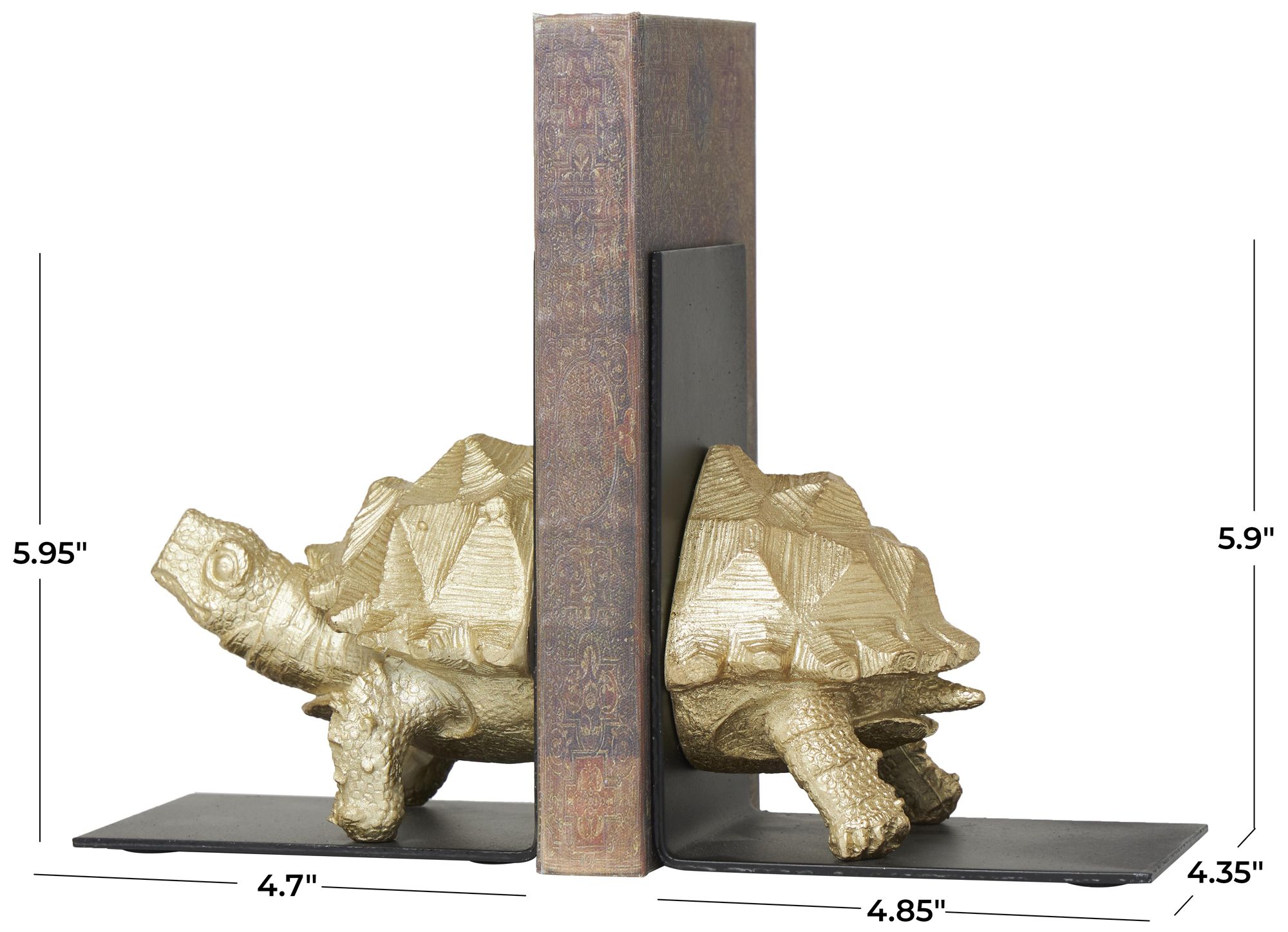 Image 7 Brass Polystone Coastal Bookends, S/2 5"W, 6"H more views