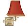 Brass Rust Square Shade Plug-In Swing Arm Wall Lamp