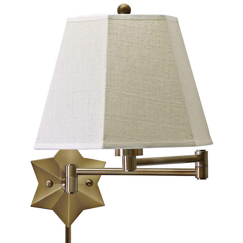 Image 1 Brass Star of the Show Plug-In Swing Arm Wall Lamp
