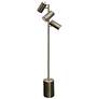 Brass Steel 3-Light LED Floor Lamp with Brushed Steel Shade