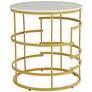Brassica 23 3/4" Wide Faux Marble and Gold Modern Tea Table in scene