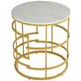 Brassica 23 3/4" Wide Faux Marble and Gold Modern Tea Table in scene