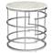 Brassica 24" Wide Faux Marble and Silver Modern End Table