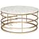 Brassica 34" Wide Faux Marble and Gold Modern Coffee Table