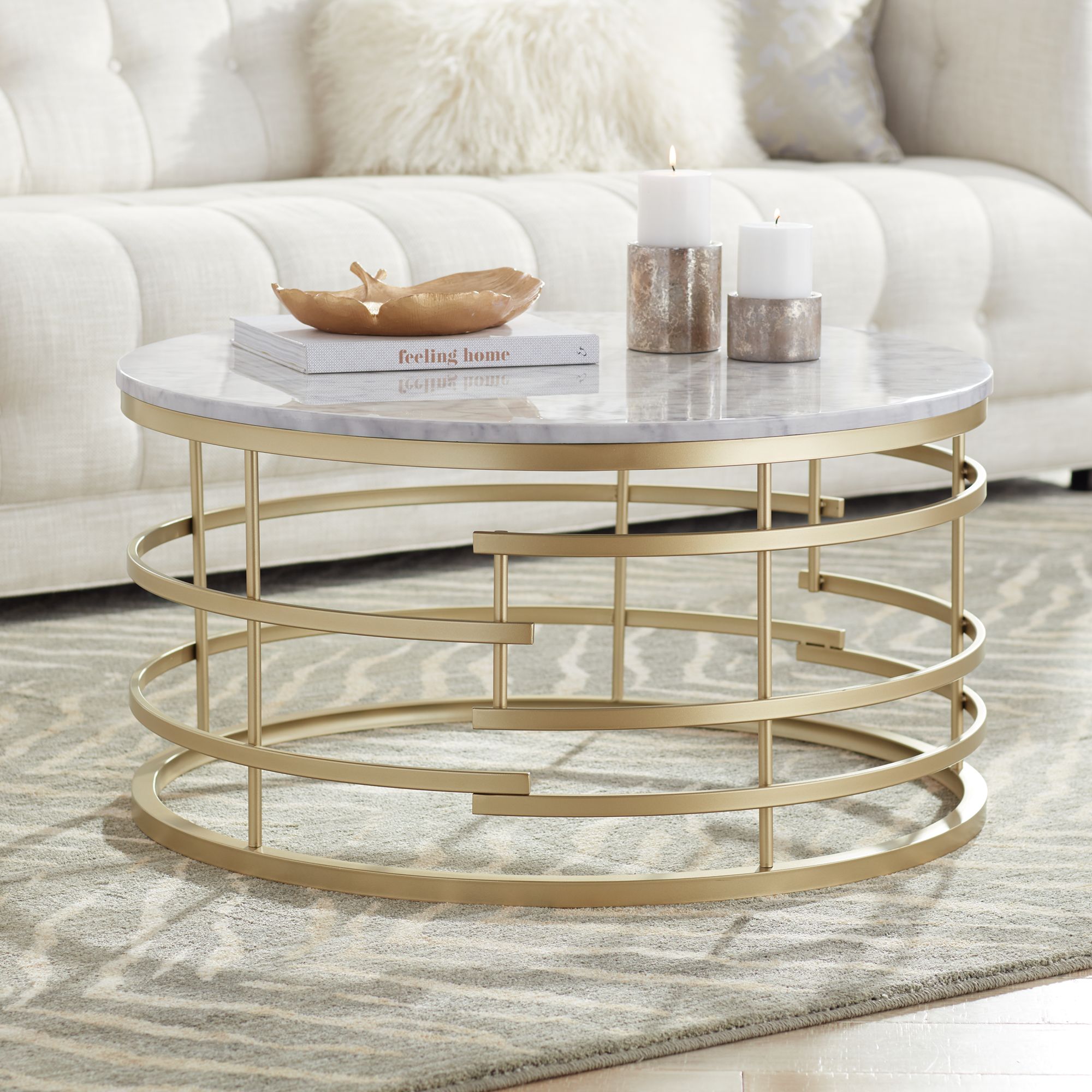 beige and gold coffee table