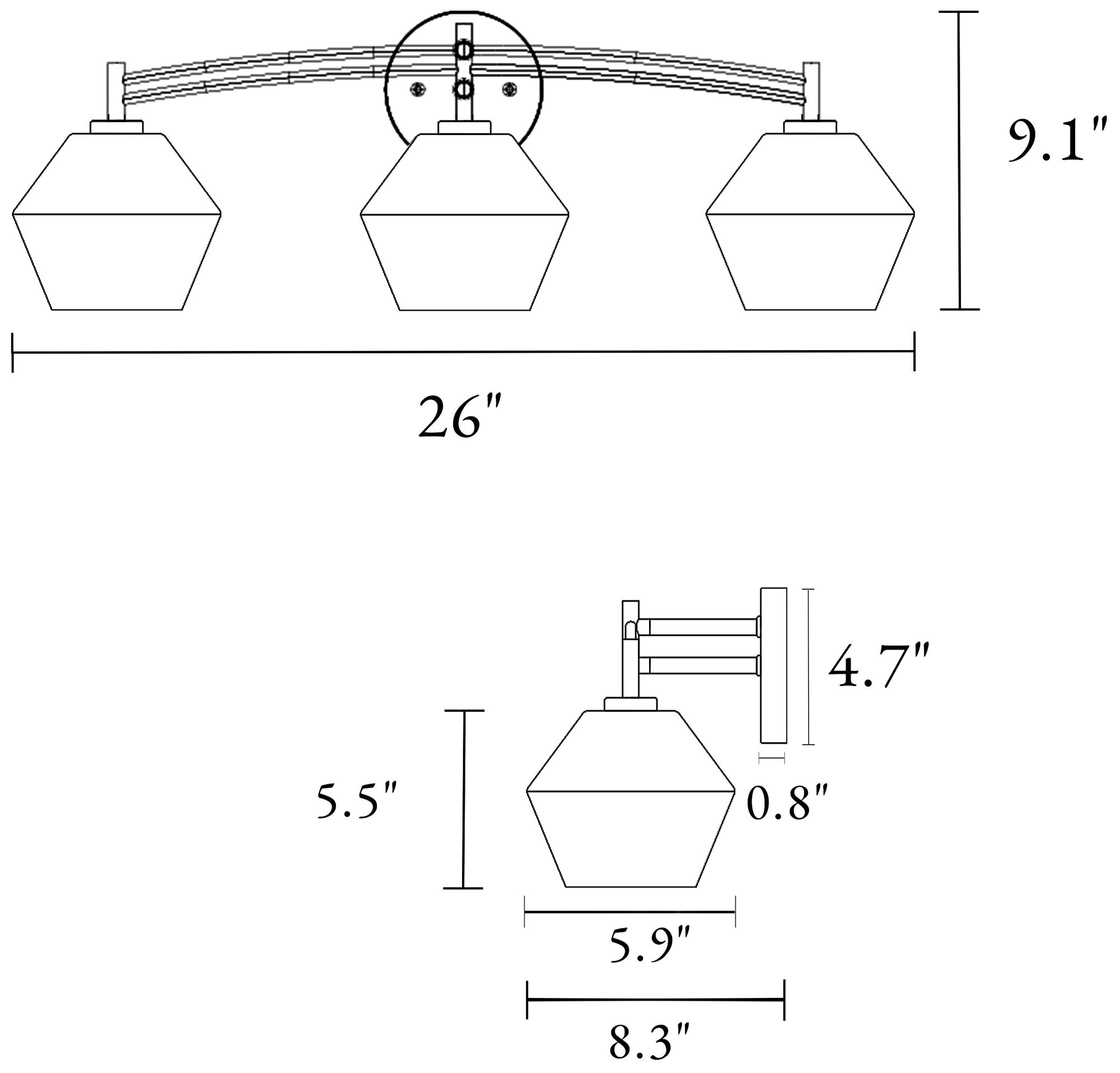 Image 2 Bravaputra 3-Light Glass Bath Vanity Light - Made to Order more views