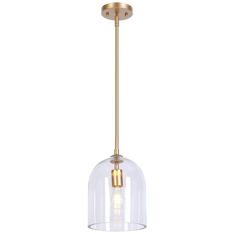 Image 1 Bravaputra 7.9" Wide Gold 1-Light Cloche Pendant Light