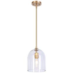 Bravaputra 7.9" Wide Gold 1-Light Cloche Pendant Light