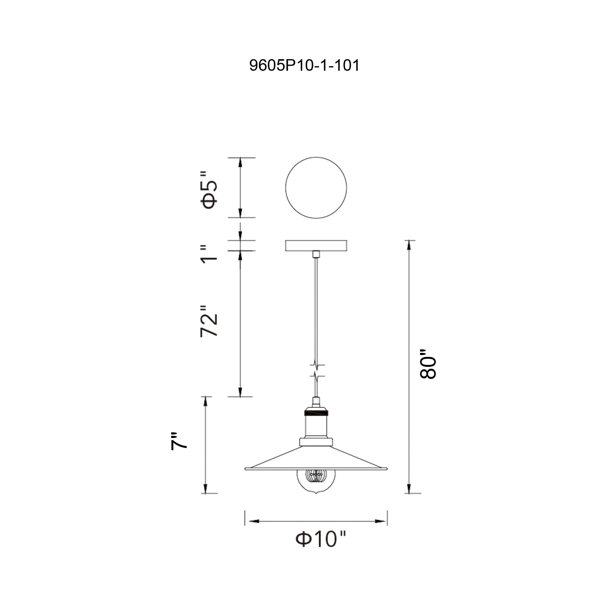 Image 7 Brave 1 Light 10in Black Mini Pendant more views