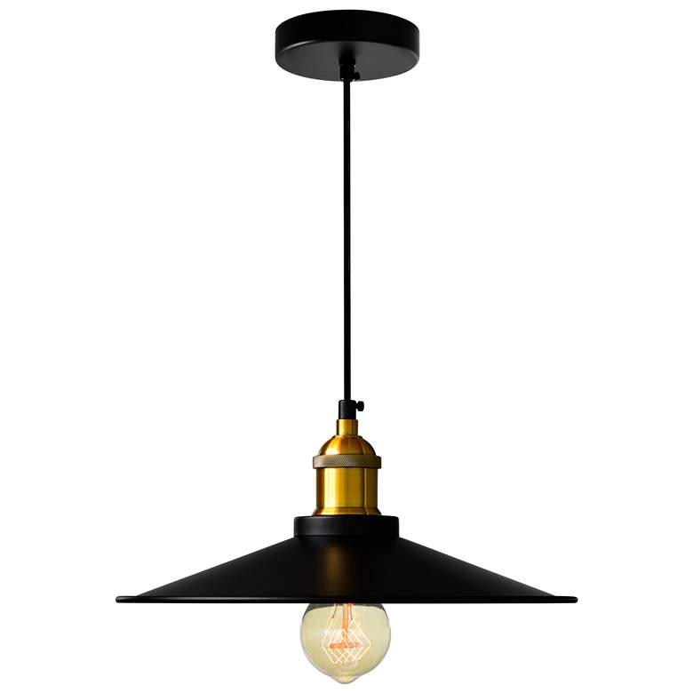 Image 1 Brave 1 Light Down Mini Pendant With Black Finish