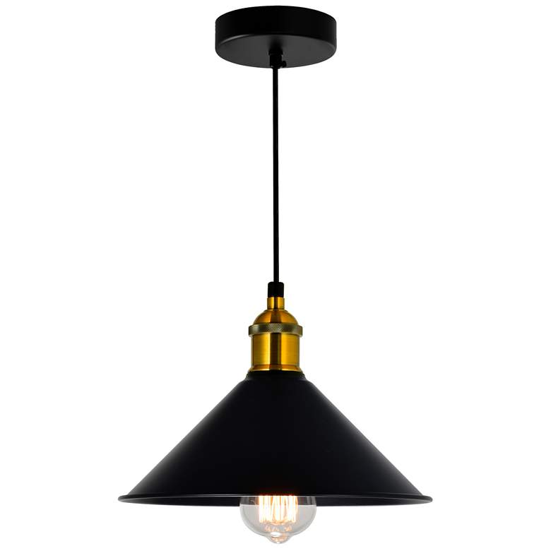 Image 1 Brave 1 Light Down Mini Pendant With Black Finish