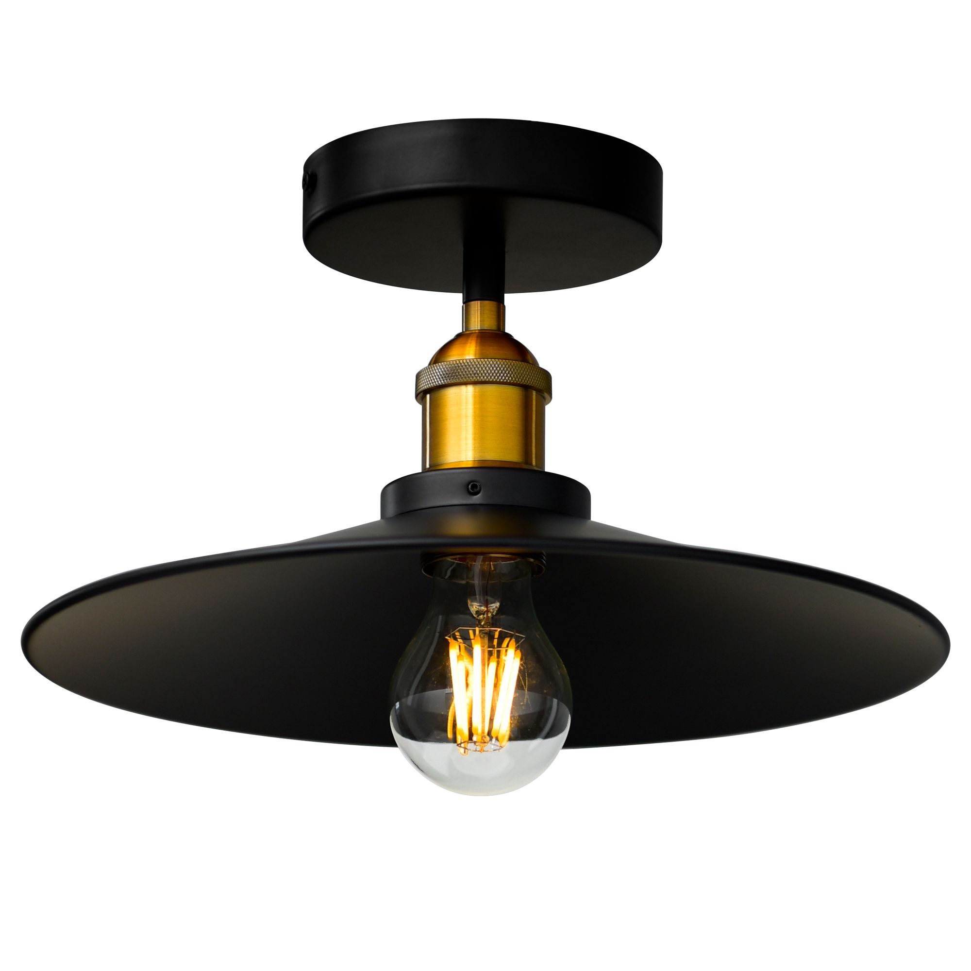 Image 3 Brave 1 Light Flush Mount With Black Finish more views