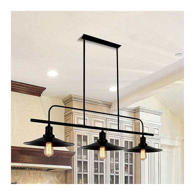 Image 1 Brave 3 Light Pool Table Light With Black Finish