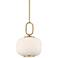 Braxton 12" Wide Gold and Opal Glass Mini Pendant Light