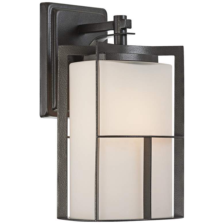 Image 1 Braxton 13" High Frost Glass Charcoal Outdoor Wall Light
