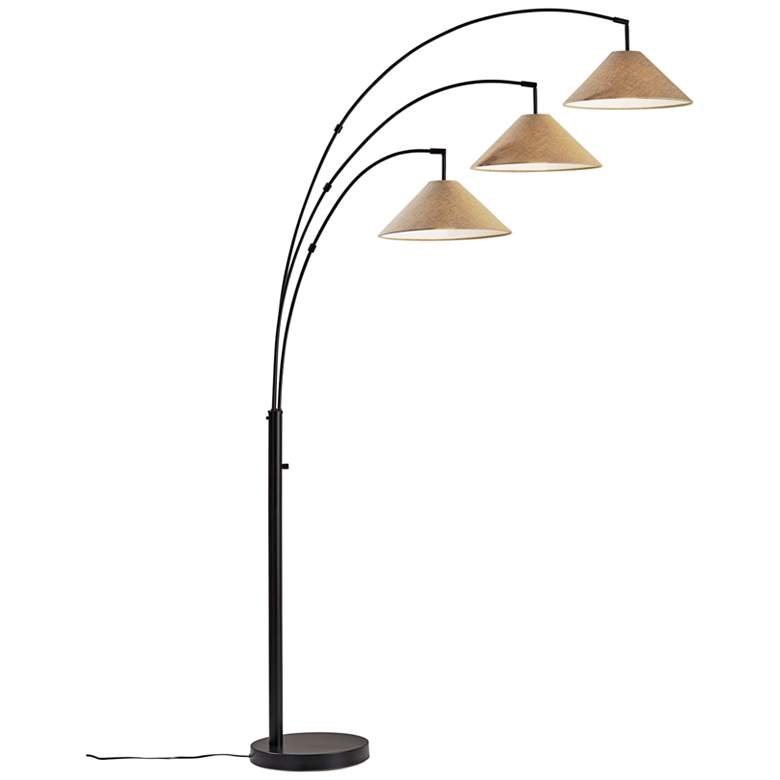 Image 2 Braxton Dark Bronze Metal 3-Arm Arc Floor Lamp