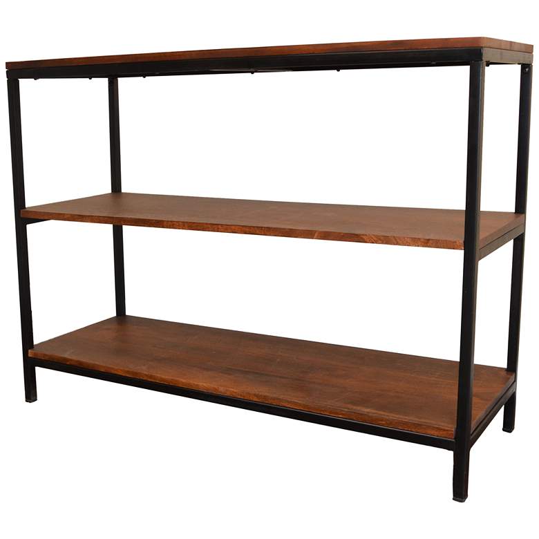 Image 2 Brayden 40" Wide Chestnut Wood Rectangular Bookcase