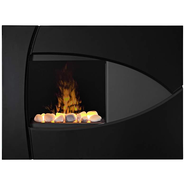 Image 1 Brayden Gloss Black Wall-Mount Electric Fireplace