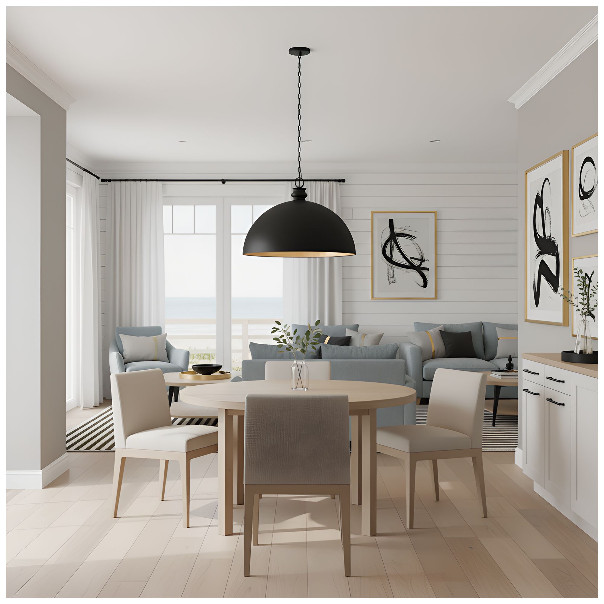 Braylon 1-Light Matte Black Pendant Light