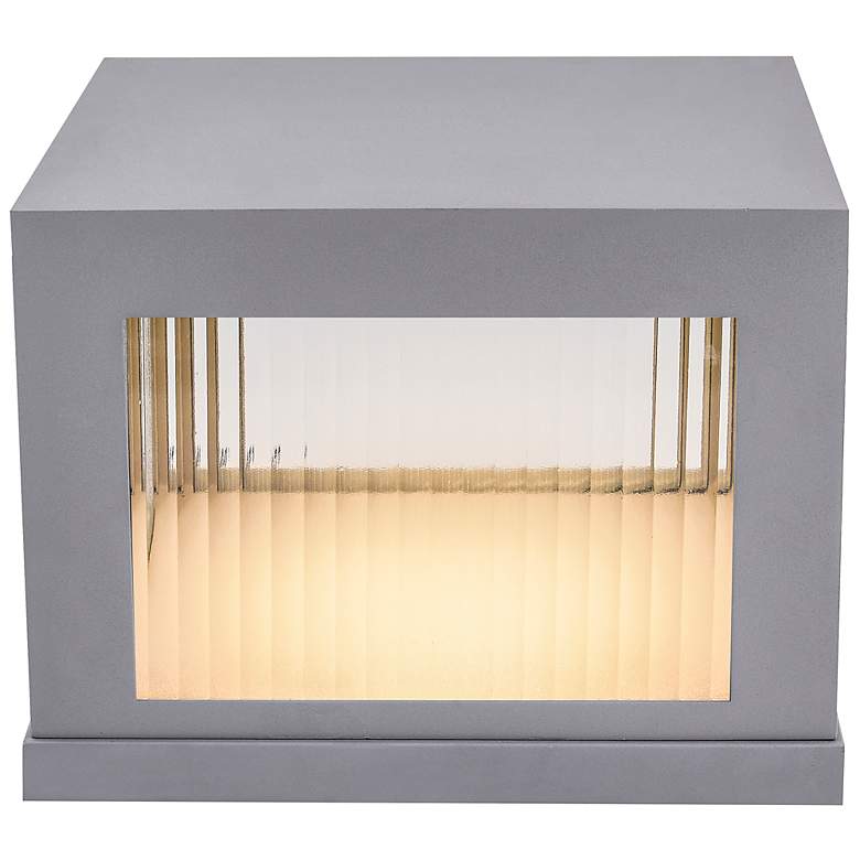 Image 3 Braylon 11" High LED Silver LED Outdoor Pillar Mount Light more views