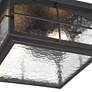 4_Braylon 12" Wide Black and Hammered Glass Outdoor Ceiling Light more views