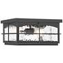6_Braylon 12" Wide Black and Hammered Glass Outdoor Ceiling Light more views