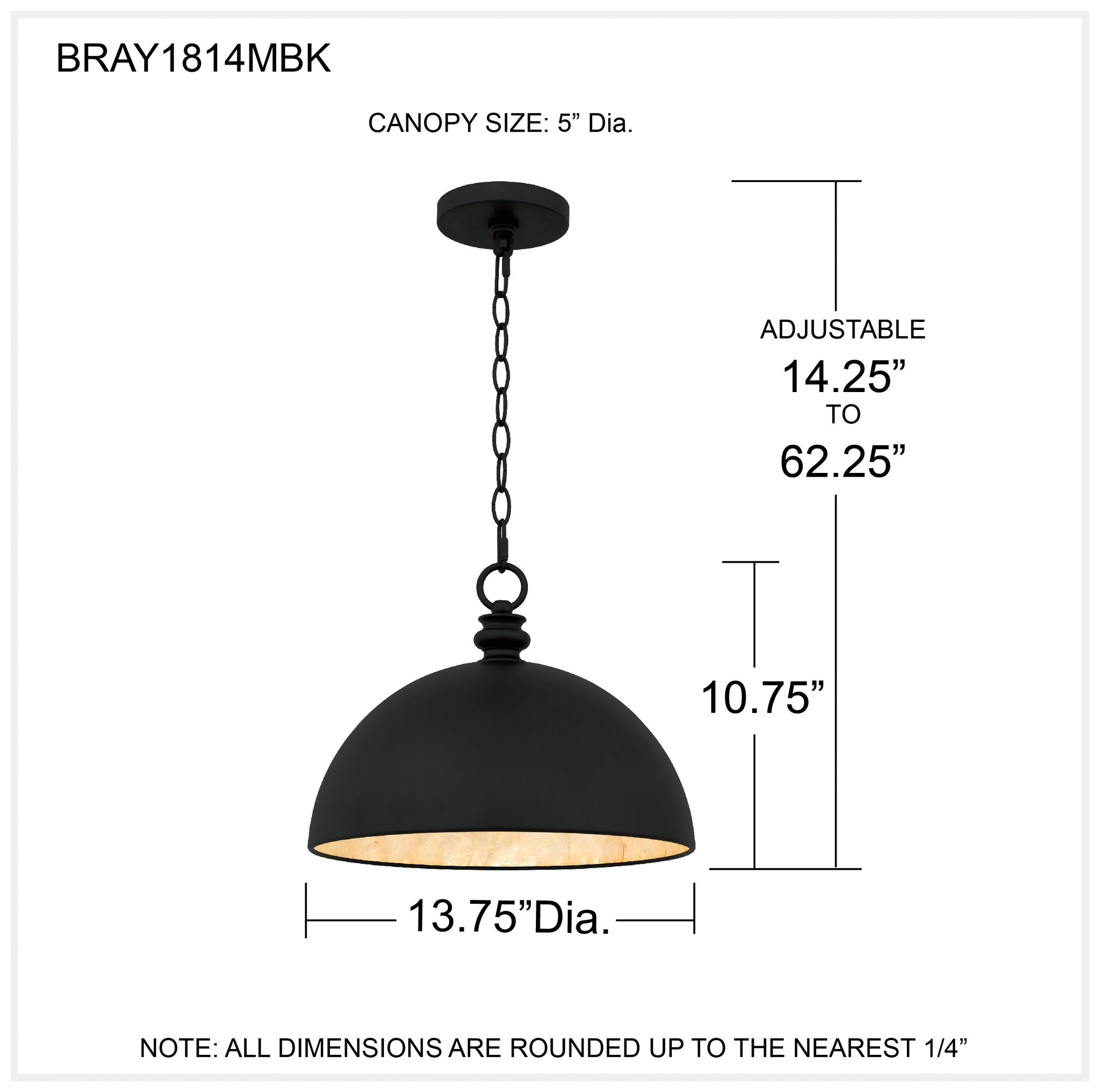 Braylon 4-Light Matte Black Pendant Light