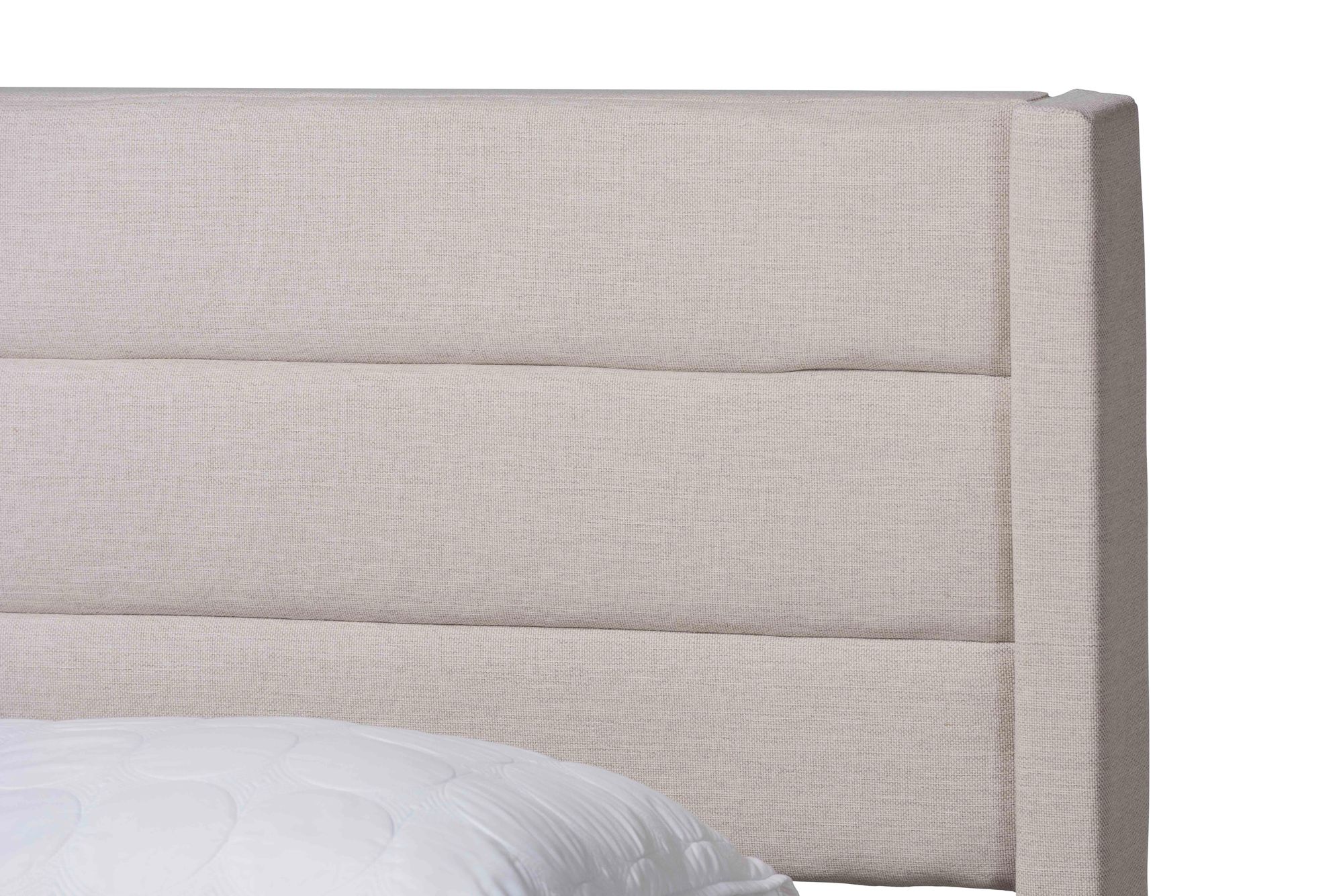Image 3 Braylon Beige Fabric Full Size 3-Drawer Platform Bed more views