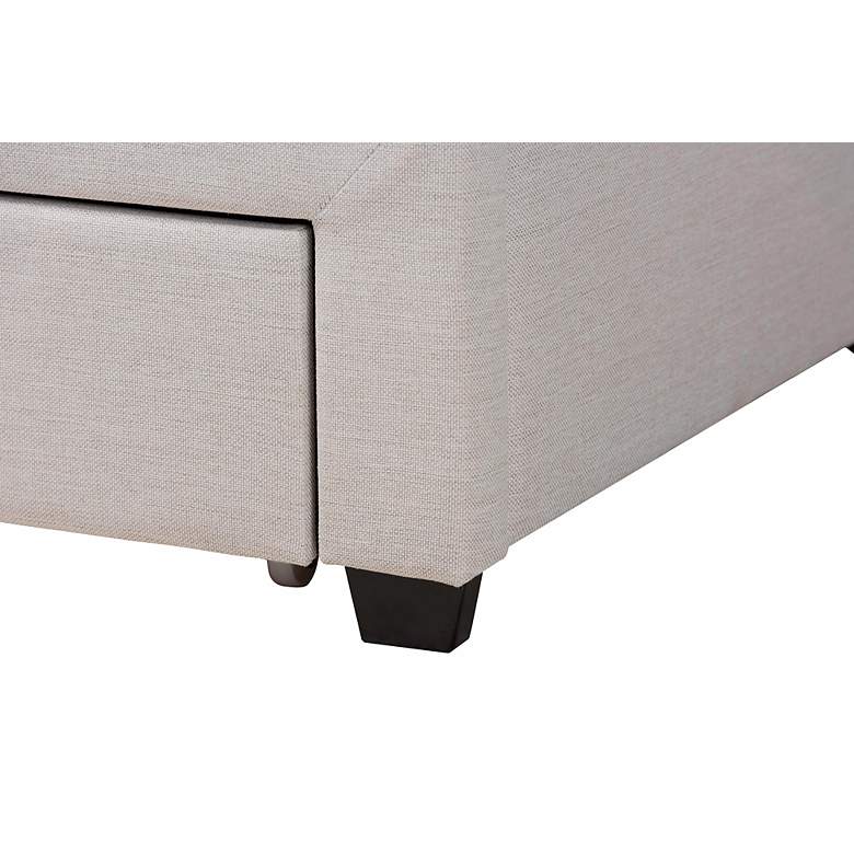 Image 5 Braylon Beige Fabric Queen Size 3-Drawer Platform Bed more views