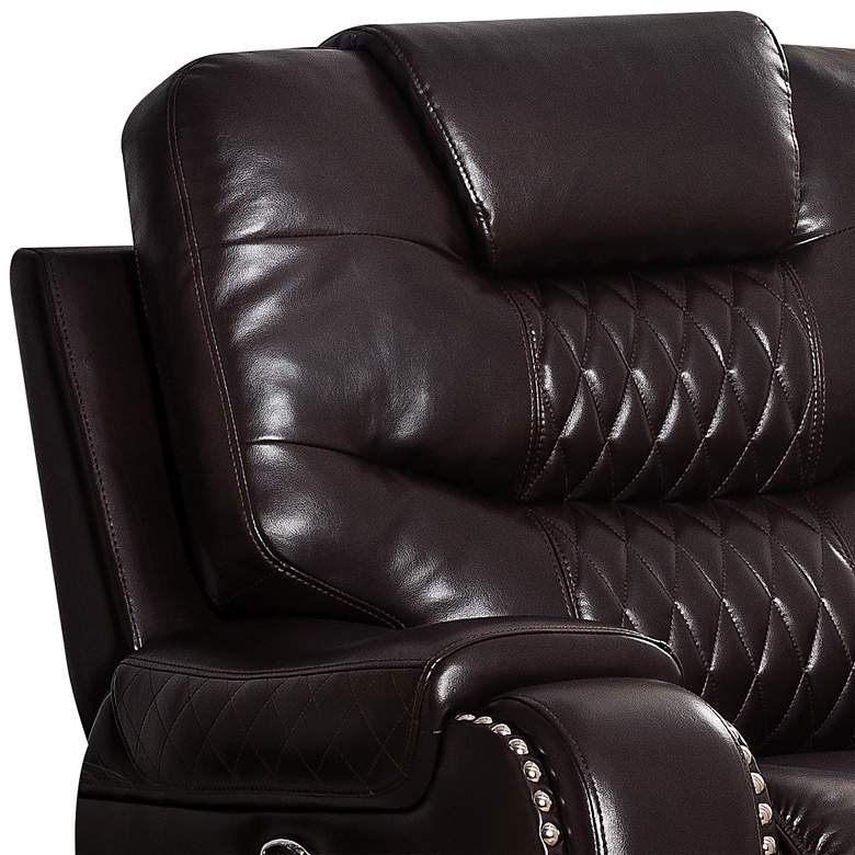 Image 2 Braylon Brown Faux Leather Tufted Recliner Chair more views