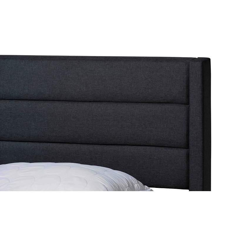 Image 3 Braylon Charcoal Gray Fabric Full Size 3-Drawer Platform Bed more views