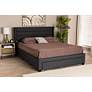 Braylon Charcoal Gray Fabric Full Size 3-Drawer Platform Bed