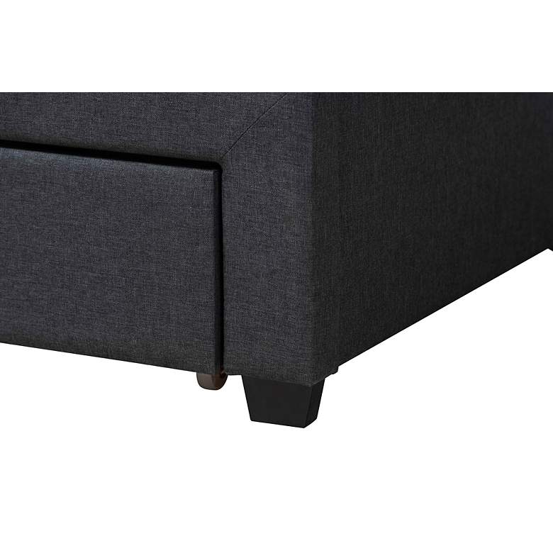 Image 5 Braylon Charcoal Gray Fabric Queen 3-Drawer Platform Bed more views