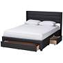 Braylon Charcoal Gray Fabric Queen 3-Drawer Platform Bed