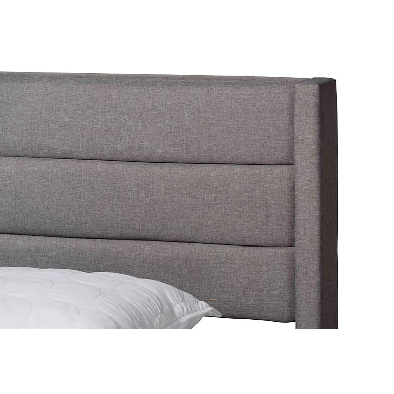 Image 3 Braylon Light Gray Fabric Queen Size 3-Drawer Platform Bed more views