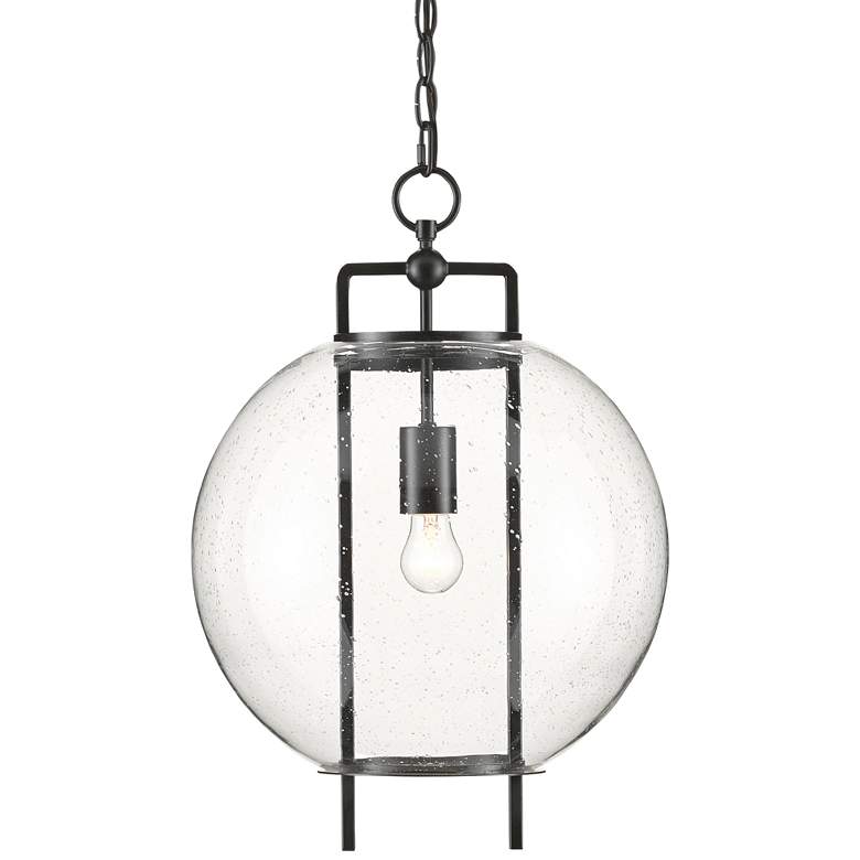 Image 2 Breakspear 14" Wide Antique Black Seeded Glass Pendant Light