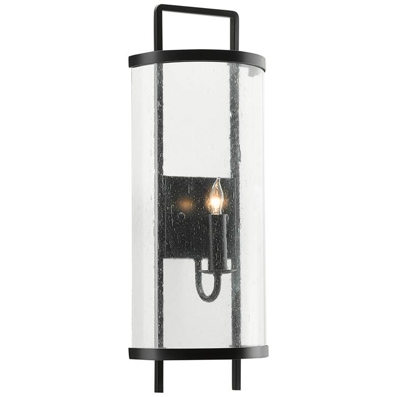 Image 4 Breakspear 21"H Antique Black and Seeded Glass Wall Sconce more views