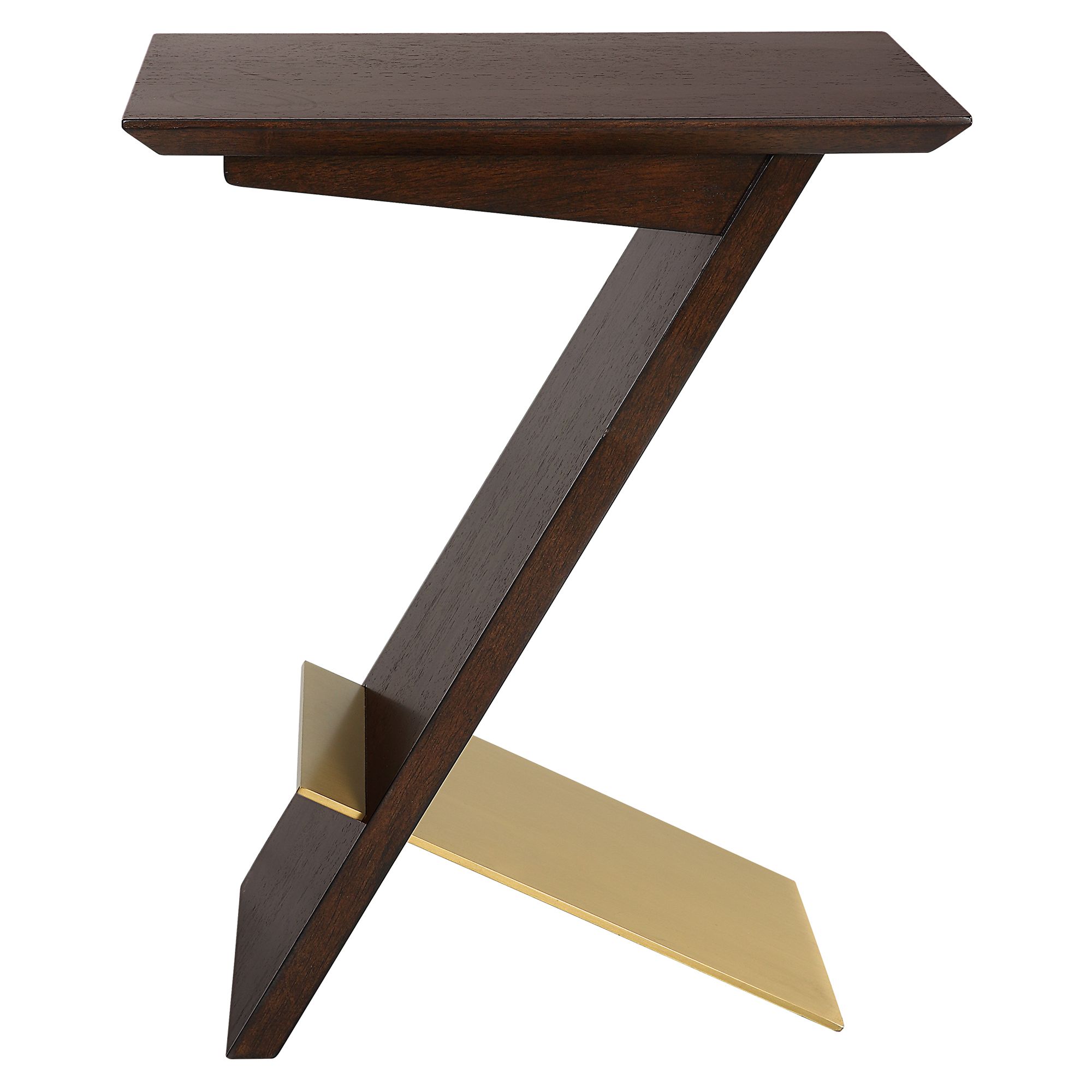 Image 4 Breakthrough 17 1/4" Wide Brown Wood and Brass Accent Table more views