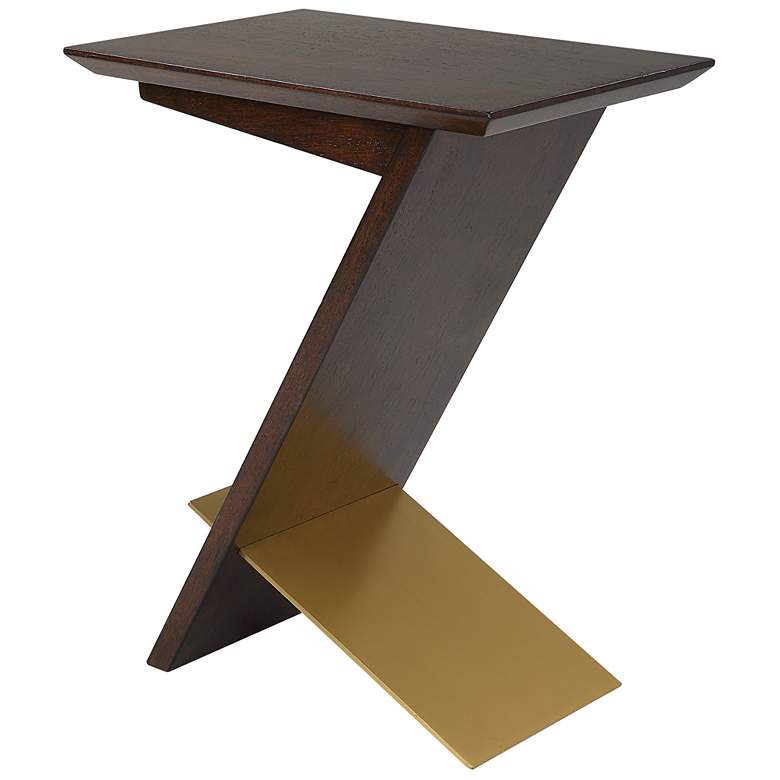 Image 1 Breakthrough 22 inch High Brown and Brass Accent Table