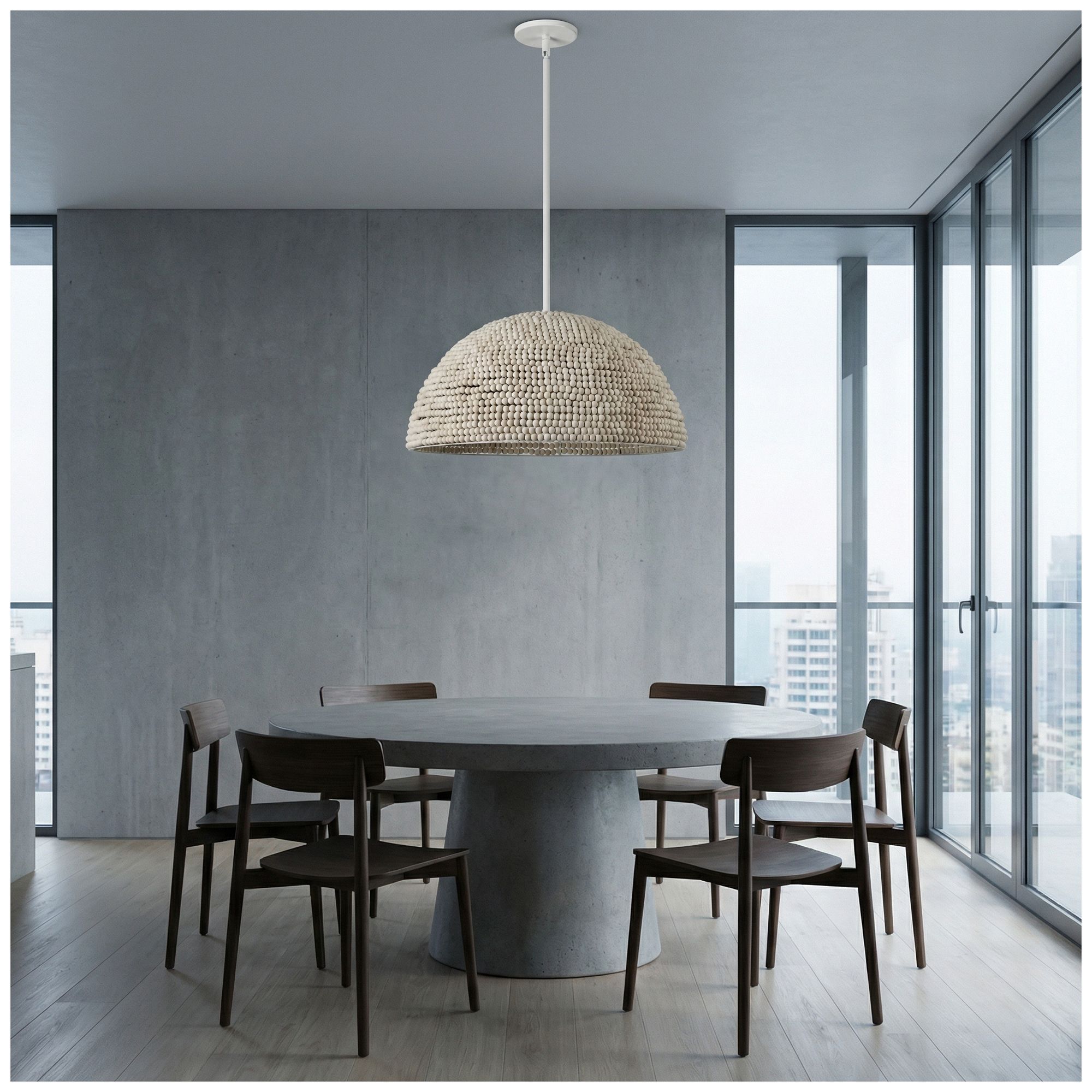 Breanne 20" Wide Vintage White, Matte White Pendant