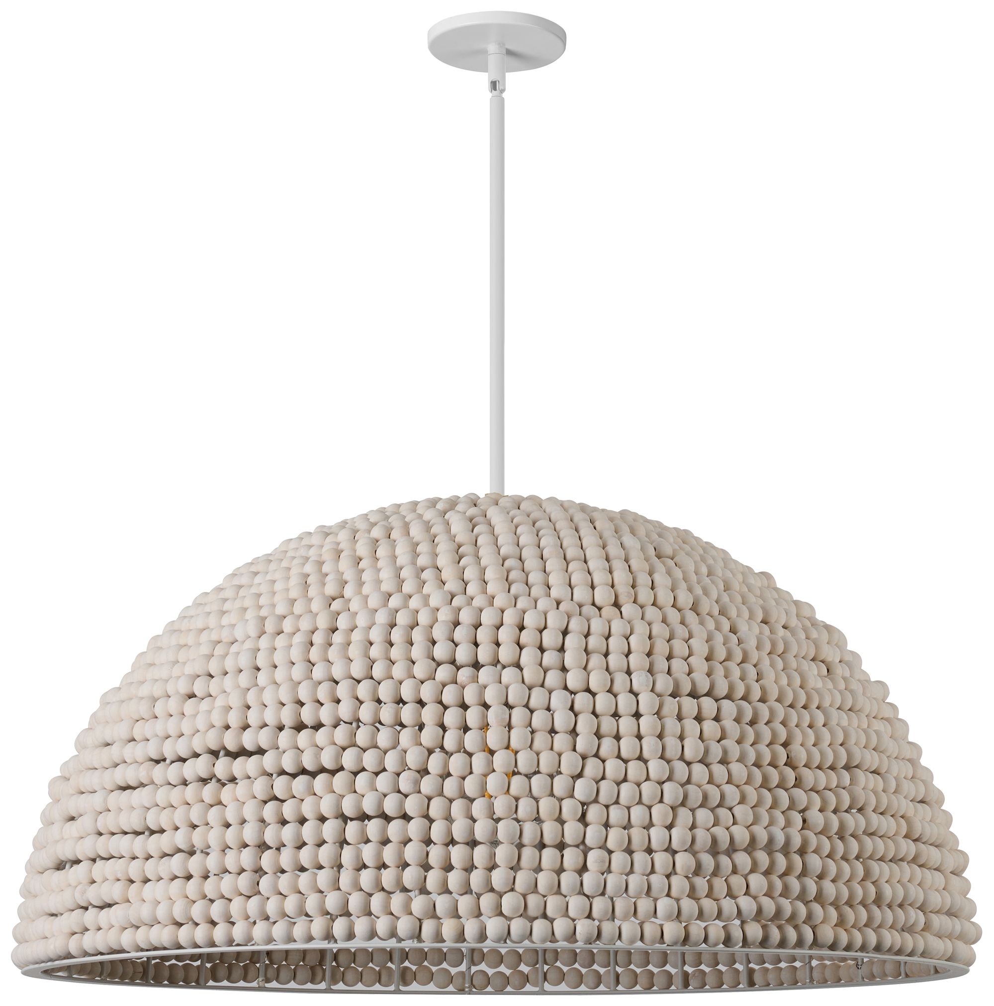 Breanne 35" Wide 4-Light Vintage White, Matte White Pendant